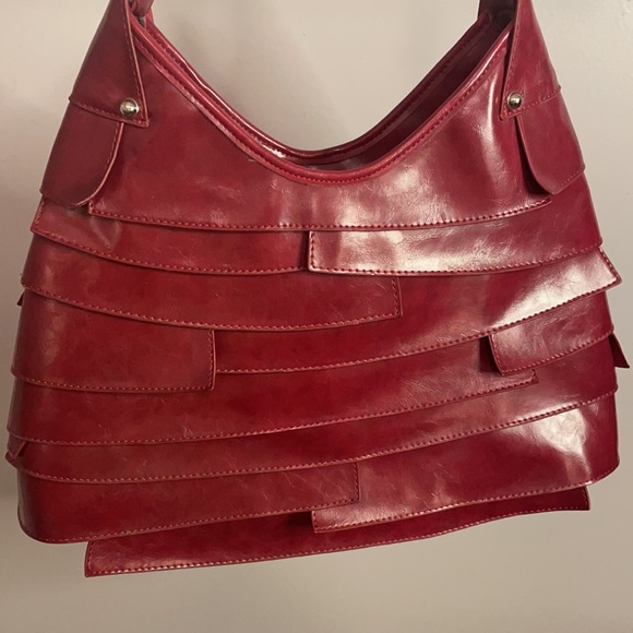 RARE Dolce & Gabbana Red Maroon Layered Handbag - Picture 8 of 13